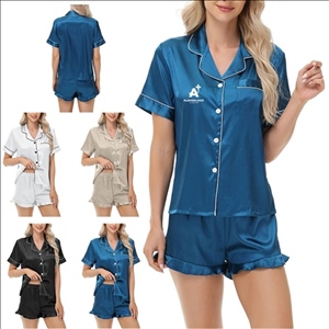 Women Silk Satin Pajamas Set